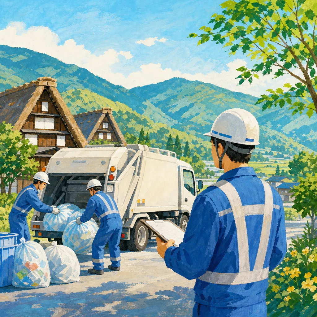 南砺市ゴミ収集求人、未経験から現場作業の安全確認へ